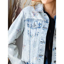 Load image into Gallery viewer, 6119- Butterfly Rhinestone Denim Jacket
