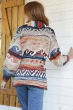 Load image into Gallery viewer, 6672- Wide Collar Sweater Jacket with Waist Tie-RED
