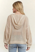 Load image into Gallery viewer, 5976-Hoodie Print Long Sleeves Sweater -OATMEAL
