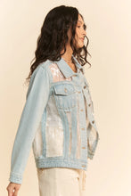 Load image into Gallery viewer, 5239-Embroidered Mesh Denim Jacket-WHITE LACE
