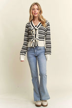 Load image into Gallery viewer, 4697-Bow Tie Stripe Sweater Top
