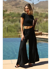 Load image into Gallery viewer, 5706-Wide Leg Flare Pants-BLACK
