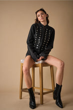 Load image into Gallery viewer, 6524- Western Military Button Twill Jacket-BLACK
