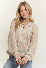 Load image into Gallery viewer, 5976-Hoodie Print Long Sleeves Sweater -OATMEAL
