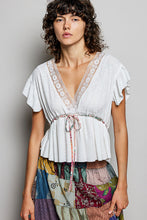 Load image into Gallery viewer, 6066- V-Neck Adjustable Waist Sleeveless Top-WHITE
