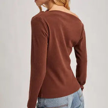 Load image into Gallery viewer, 6411- One Off Shoulder Knit Top-HAZELNUT
