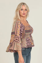 Load image into Gallery viewer, 5288-Fully Smocked Bodice Top with A Wide Sleeve
