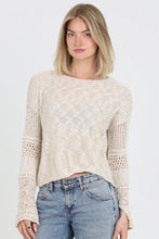 Load image into Gallery viewer, 6599- Light Weight Flare Bell Slit Sleeve Pullover-IVORY

