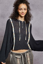 Load image into Gallery viewer, 5809- POLFull Sleeve Solid Thin Sweater Hoodie -BLACK
