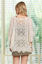 Load image into Gallery viewer, 5218-Batwing Sleeves Crochet Lace Blouse-BEIGE
