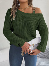Load image into Gallery viewer, 5596-ONE SHOULDER Sleeve Sweater-GREEN
