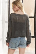 Load image into Gallery viewer, 5215- Star Pattern Lightweight Knit Sweater-CHARCOAL

