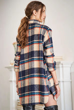 Load image into Gallery viewer, 5404-CHECK Flannel Shirt Jacket Long Sleeve-NAVY/TAUPE
