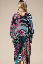 Load image into Gallery viewer, 6499- Midnight Mosaic Viscose Kimono

