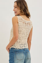 Load image into Gallery viewer, 6028-Bohemian Floral Pattern Crochet Lace Tank
