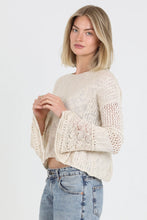 Load image into Gallery viewer, 6599- Light Weight Flare Bell Slit Sleeve Pullover-IVORY
