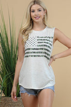 Load image into Gallery viewer, 6023-American Flag Camo Graphic Sleeveless Top
