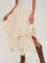 Load image into Gallery viewer, 6317- Lace Tier Midi Skirt-IVORY

