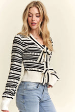 Load image into Gallery viewer, 4697-Bow Tie Stripe Sweater Top
