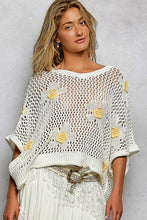 Load image into Gallery viewer, 6012- POL-Floral Patch Thin Sweater Top-IV-YELLOW
