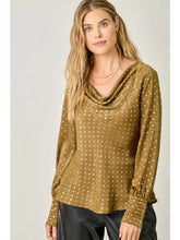 Load image into Gallery viewer, 5741-Cowl Neck Embellished Blouse-CAPPUCHINO

