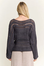 Load image into Gallery viewer, 5776-CROCHETED Open-Knit Pullover Sweater-GREY
