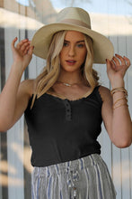 Load image into Gallery viewer, 4961- Lace Trim Rib Knit Cami-BLACK
