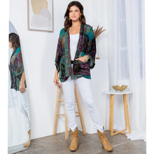 Load image into Gallery viewer, 4591-Western Kimono Top in Overdyed Mix N Match Patches
