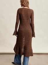 Load image into Gallery viewer, 6447- Crochet Longline Cardigan-MOCHA
