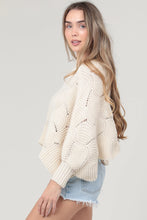 Load image into Gallery viewer, 5708-Cable Knit Pullover Bat Wing Sweater-IVORY
