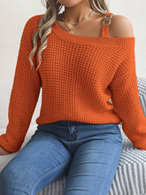 Load image into Gallery viewer, 5595-Off-Shoulder Lantern Sleeve Sweater-ORANGE
