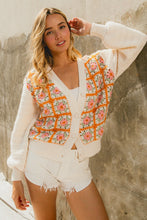 Load image into Gallery viewer, 4902-FRONT FLOWER GRANNY SQUARE V-NECK SWEATER CARDIGAN
