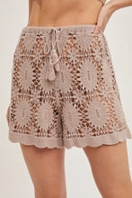 Load image into Gallery viewer, 5087-Crochet Drawstring Shorts-BIRCH
