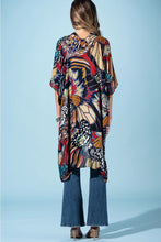 Load image into Gallery viewer, 6498- Midnight Monarch Viscose Kimono
