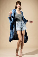 Load image into Gallery viewer, 6495- Indigo Tie Dye Kimono
