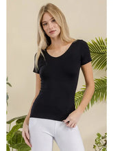 Load image into Gallery viewer, 6500- YELETE Seamless Reversible V-Neck Short Sleeve Top-OS
