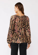 Load image into Gallery viewer, 5439-Long Sleeve Split Neck Raglan Blouse-MULTI
