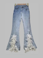 Load image into Gallery viewer, 6154- Floral Embellished Flare Jeans
