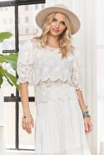 Load image into Gallery viewer, 5284-Embroidered lace Blouse-WHITE
