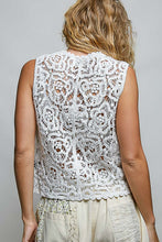 Load image into Gallery viewer, 6061- POL- V-Neck Sleeveless Stud Bead Pocket Detail Crochet Top
