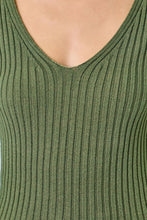 Load image into Gallery viewer, 5771-Plunging V-Neck Sweater Top-GREEN
