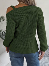 Load image into Gallery viewer, 5596-ONE SHOULDER Sleeve Sweater-GREEN

