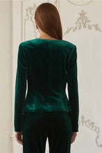 Load image into Gallery viewer, 5732-Velvet Square Neck Button Top-HUNTER
