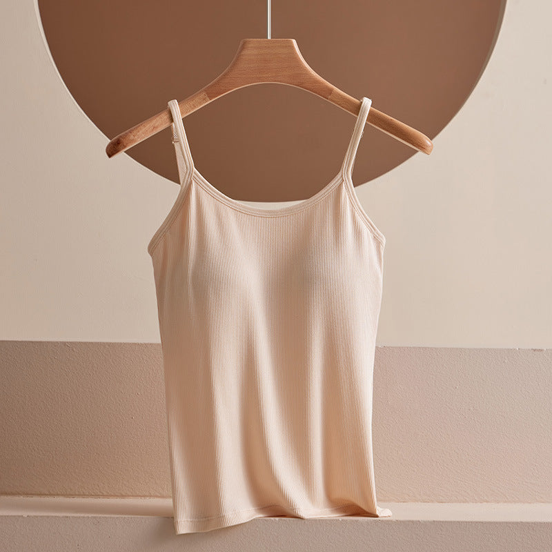 5383-Modal Padded Longline Camisole Top-NUDE