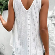 Load image into Gallery viewer, 6114- Lace Crochet Splicing V Neck Loose Fit Tank Top

