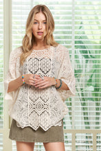 Load image into Gallery viewer, 5218-Batwing Sleeves Crochet Lace Blouse-BEIGE
