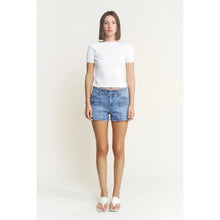 Load image into Gallery viewer, 5880- MICA-High Rise Wide Leg Shorts-CHAR BLU
