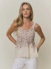 Load image into Gallery viewer, 6260- Crochet Eyelet Babydolltank Top- -MOCHA
