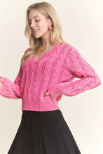 Load image into Gallery viewer, 4656-Mineral Washed Sweater Top-PINK
