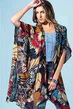 Load image into Gallery viewer, 6498- Midnight Monarch Viscose Kimono
